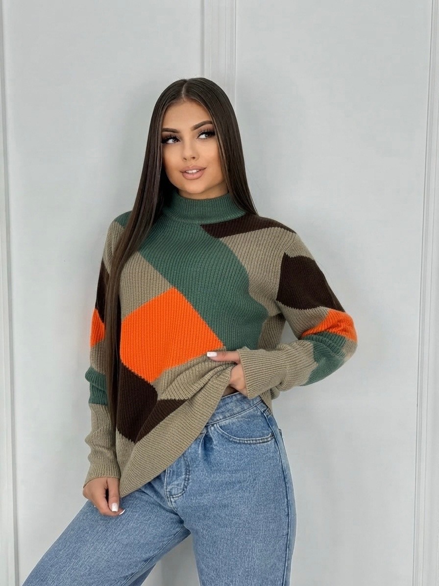 свитер оверсайз шерстяной вязаный с горлом a&p fashion shop,свитер теплый джемпер,свитера женские,дизайн свитера,свитер