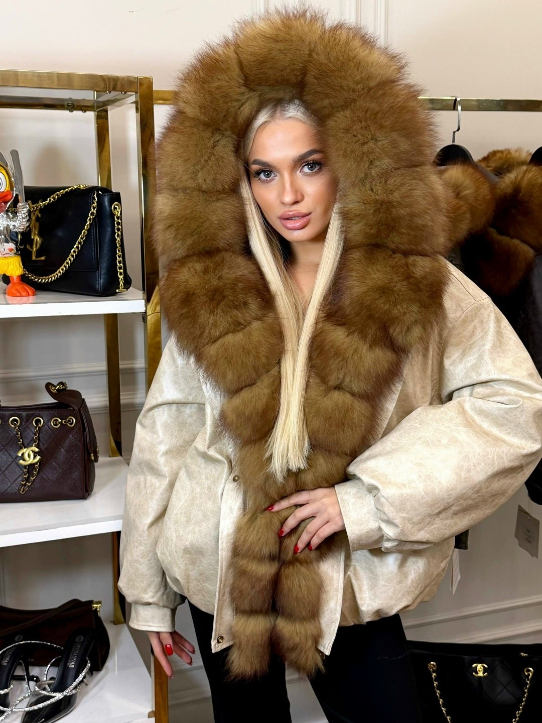 куртка - пуховик с мехом песца city furs,куртка с мехом,пуховики с мехом,куртка женская с мехом,парка с соболем