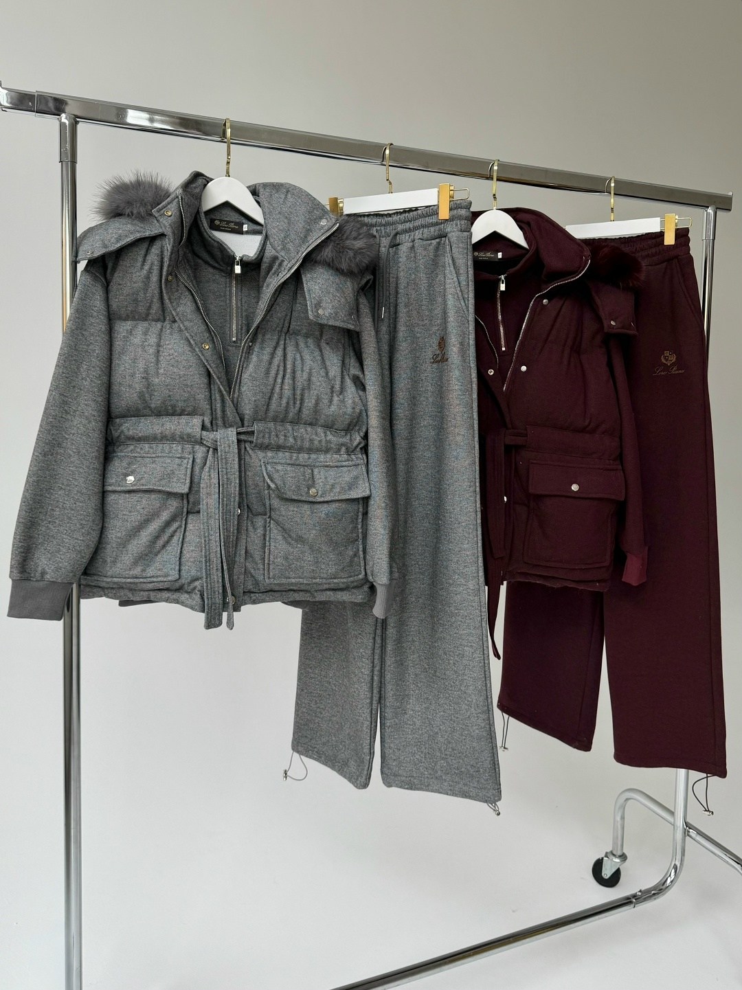 loro piana серый женский костюм тройка на флисе,темно-серый женский костюм тройка на флисе loro piana,стильные костюмы,костюм тройка женский,костюм тройка