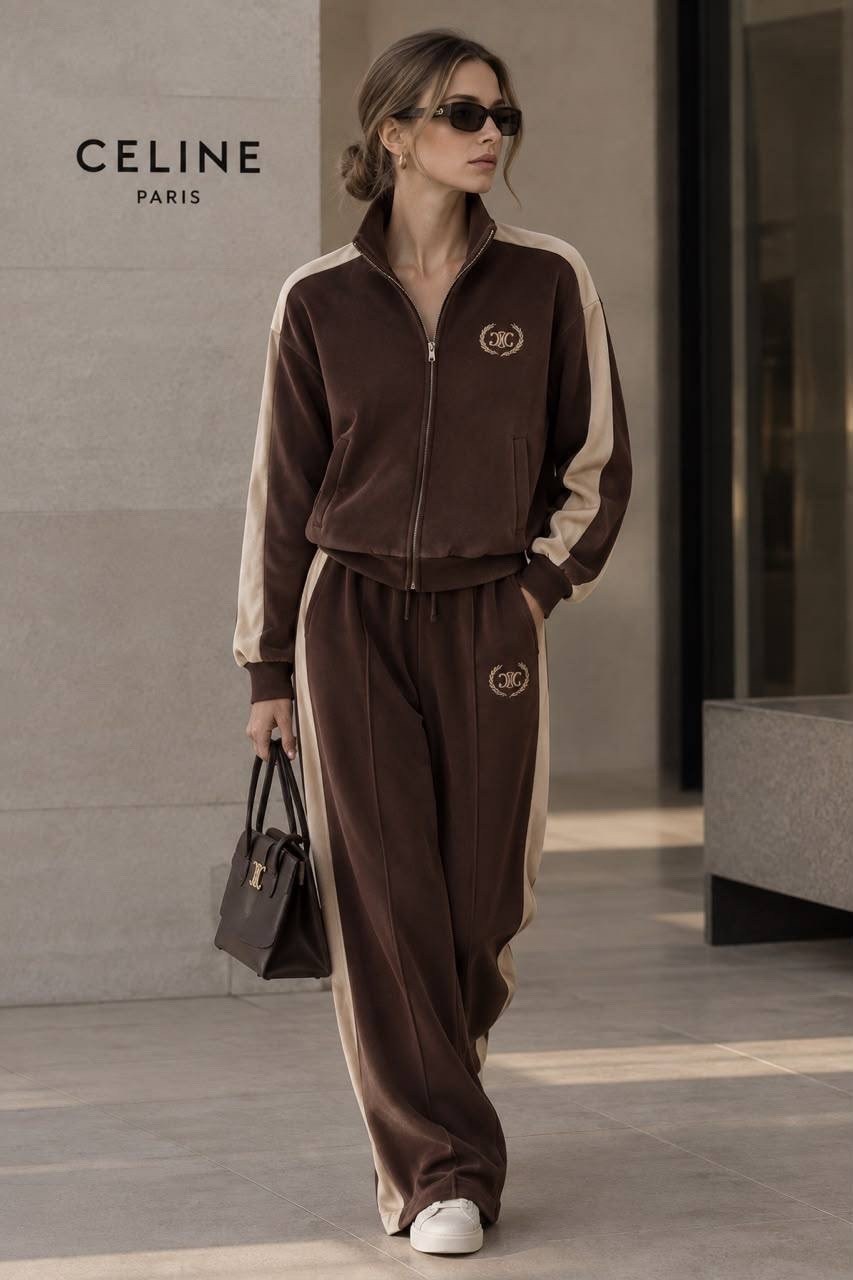 спортивные костюм,спортивная одежда для женщин,костюм спортивный celine,костюм celine