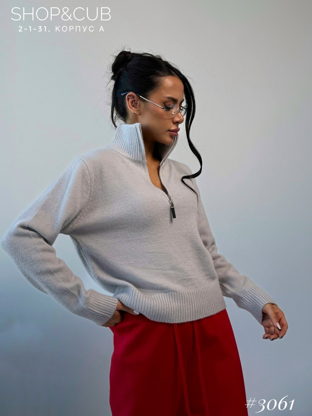 свитер оверсайз с горлом на молнии kk fashion,теплая кофта,стильный свитер,женская кофта,свитер