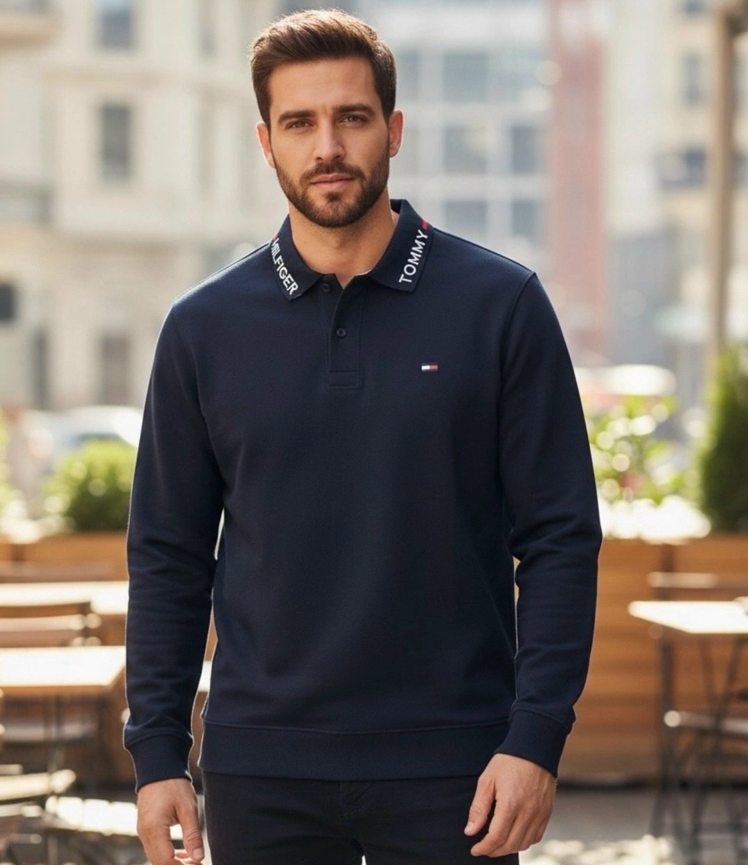 длинными рукавами tommy hilfiger,поло с длинными рукавами,мужская мода,поло кофта,мужской лонгслив