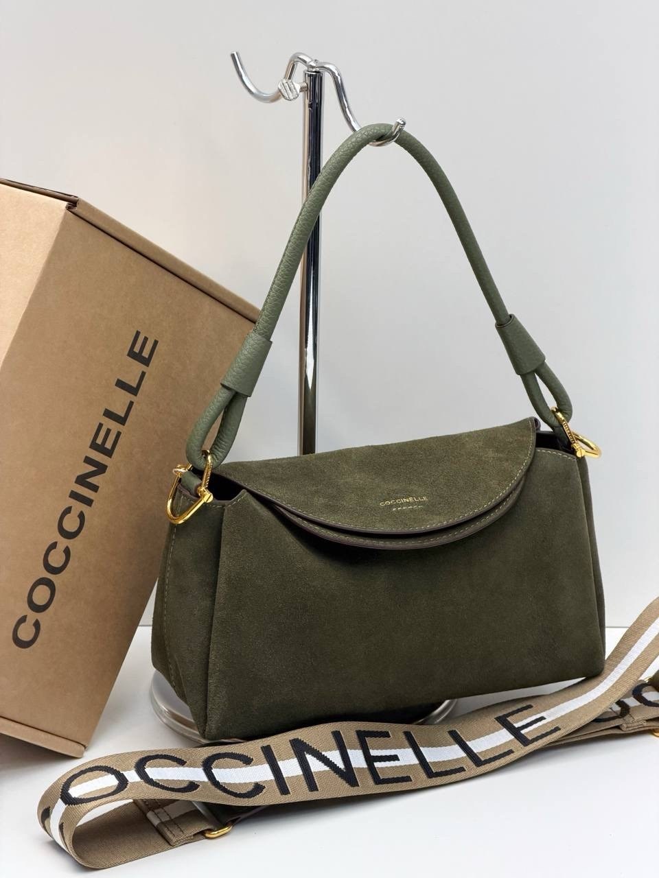 сумка женская coccinelle,замшевая сумка,замшевая сумочка liya из матовой кожи coccinelle, зеленый,сумка coccinelle,сумка