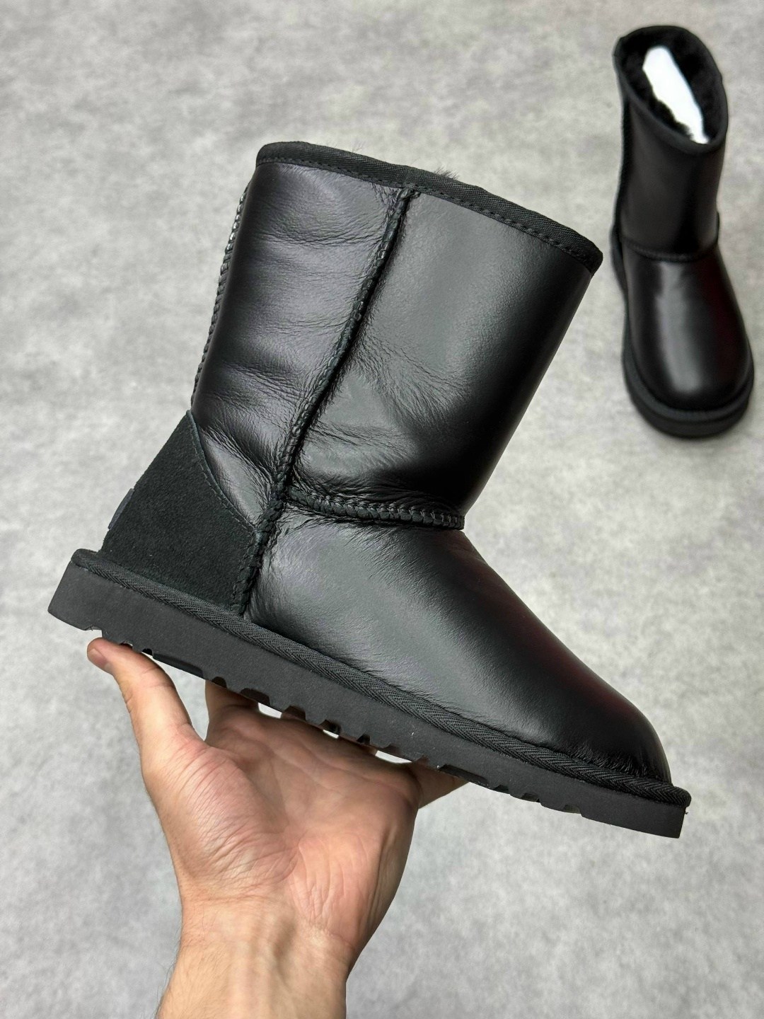 мужские угги ugg classic с мехом черные большие размеры,угги мужские,угги,,женские угги