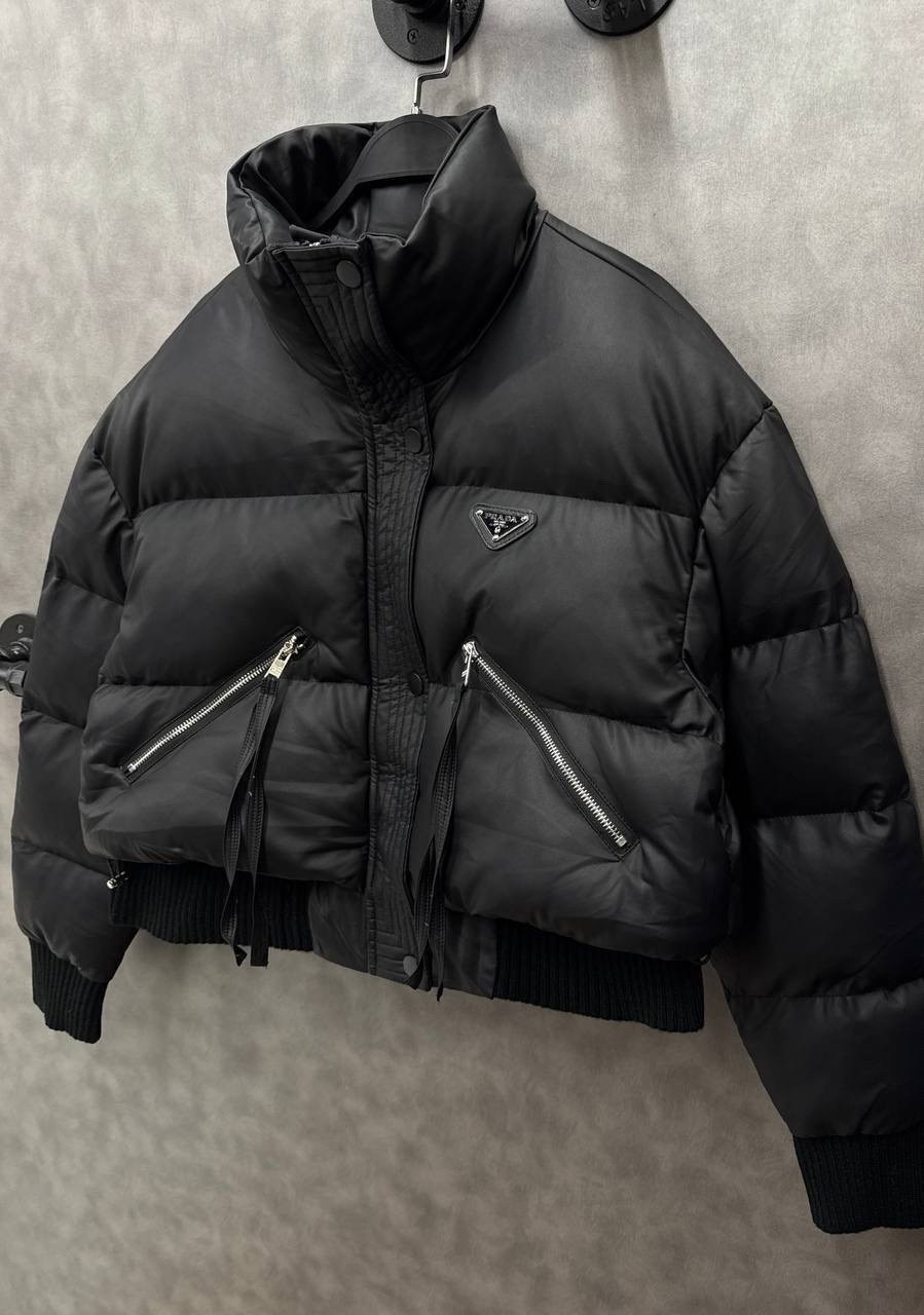 женская куртка,куртка прада черная короткая,куртка prada,куртка premium,пуховик prada