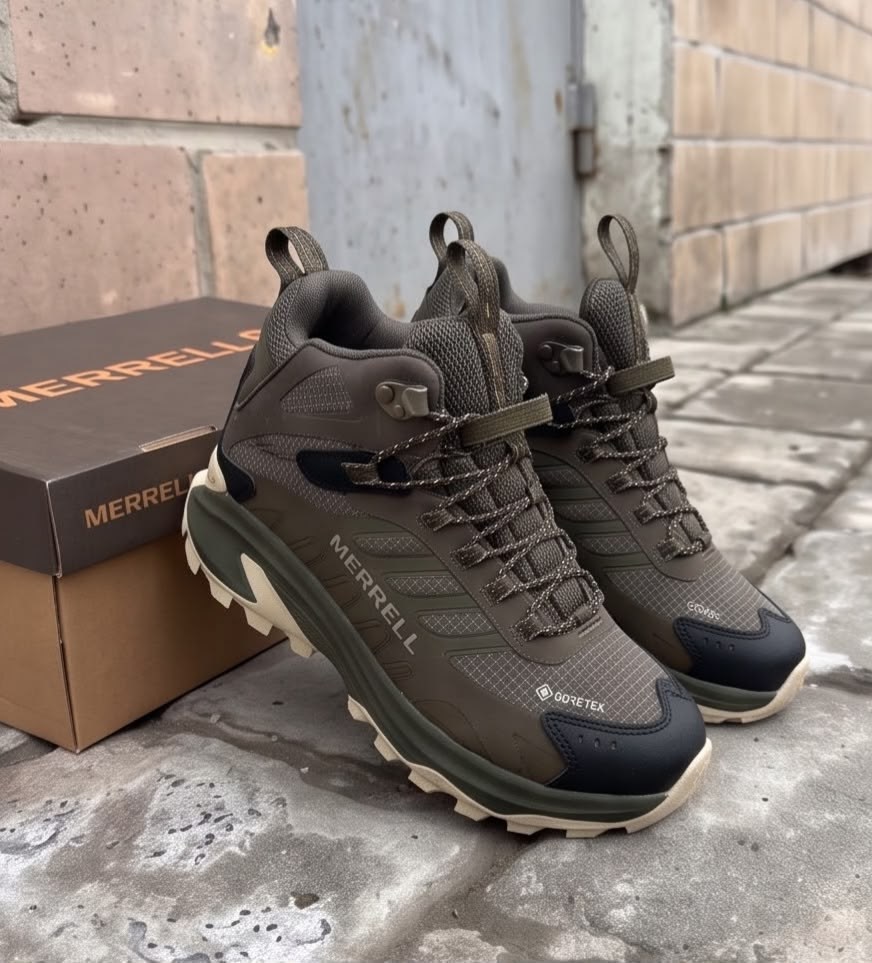 походная  merrell moab speed 2 mid gtx оливковый,ботинки merrell, для треккинга merrell speed strike 2 mid gtx,merrell moab speed 2,кроссовки мужской merrell