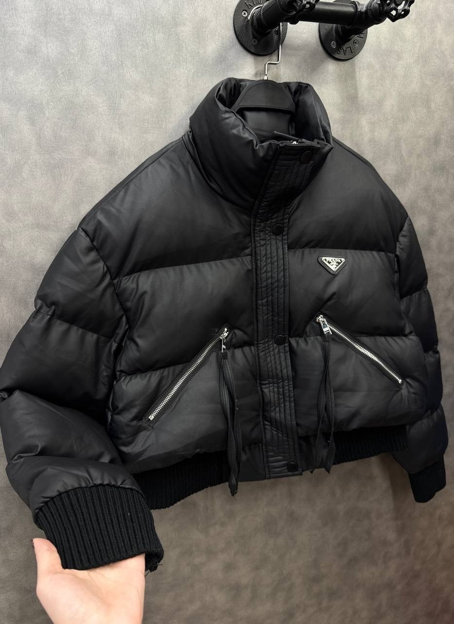 женская куртка,куртка прада черная короткая,куртка prada,куртка premium,пуховик prada