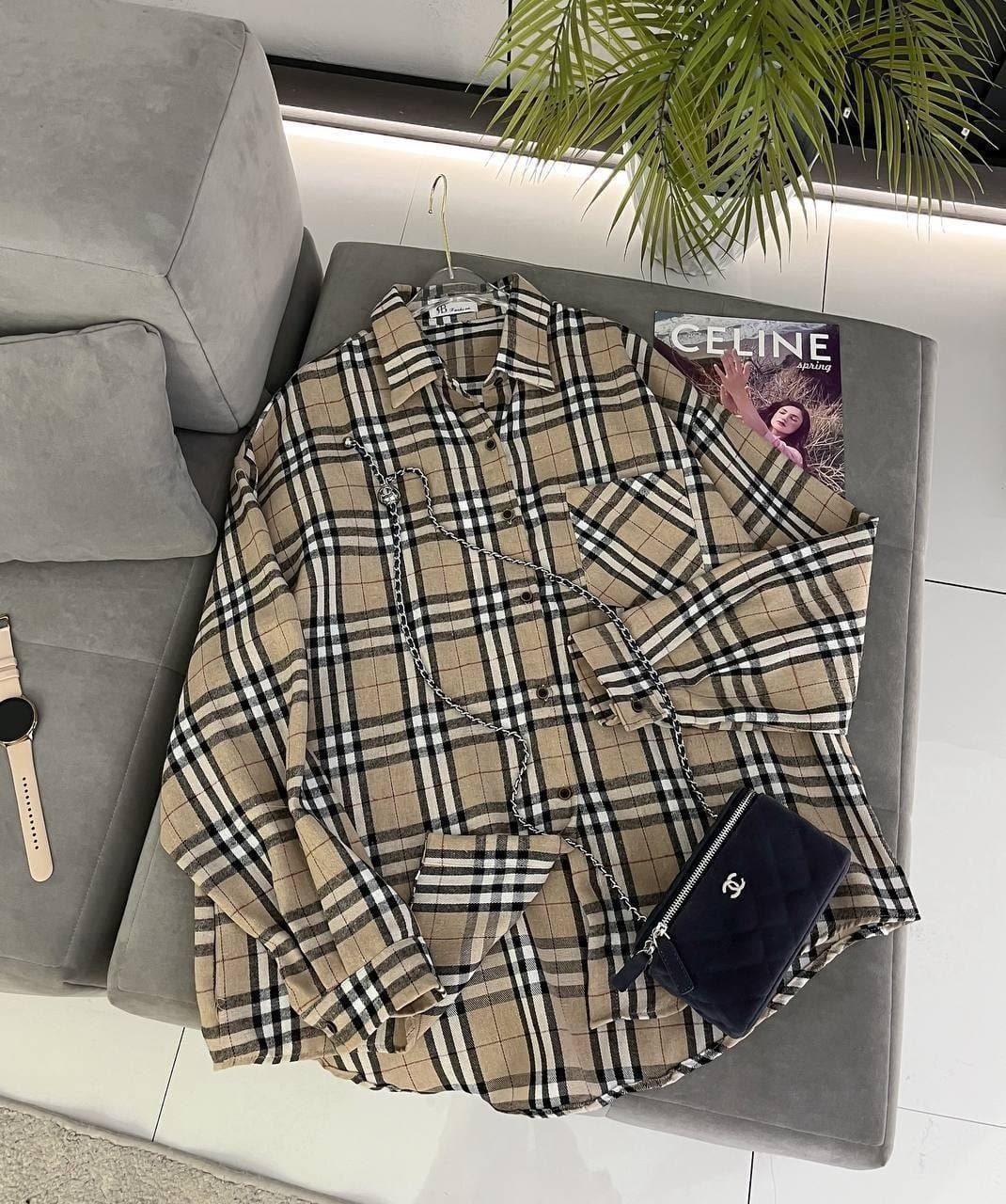 рубашка женская оверсайз в клетку,рубашка женская в клетку,burberry рубашка женская,рубашка burberry,рубашка женская в клетку модная