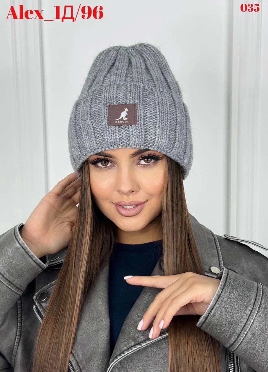 шапка бини с отворотом kangol,женские вязаные шапки,шапка женская бини,женская шапка зимняя крис,модная женская шапка