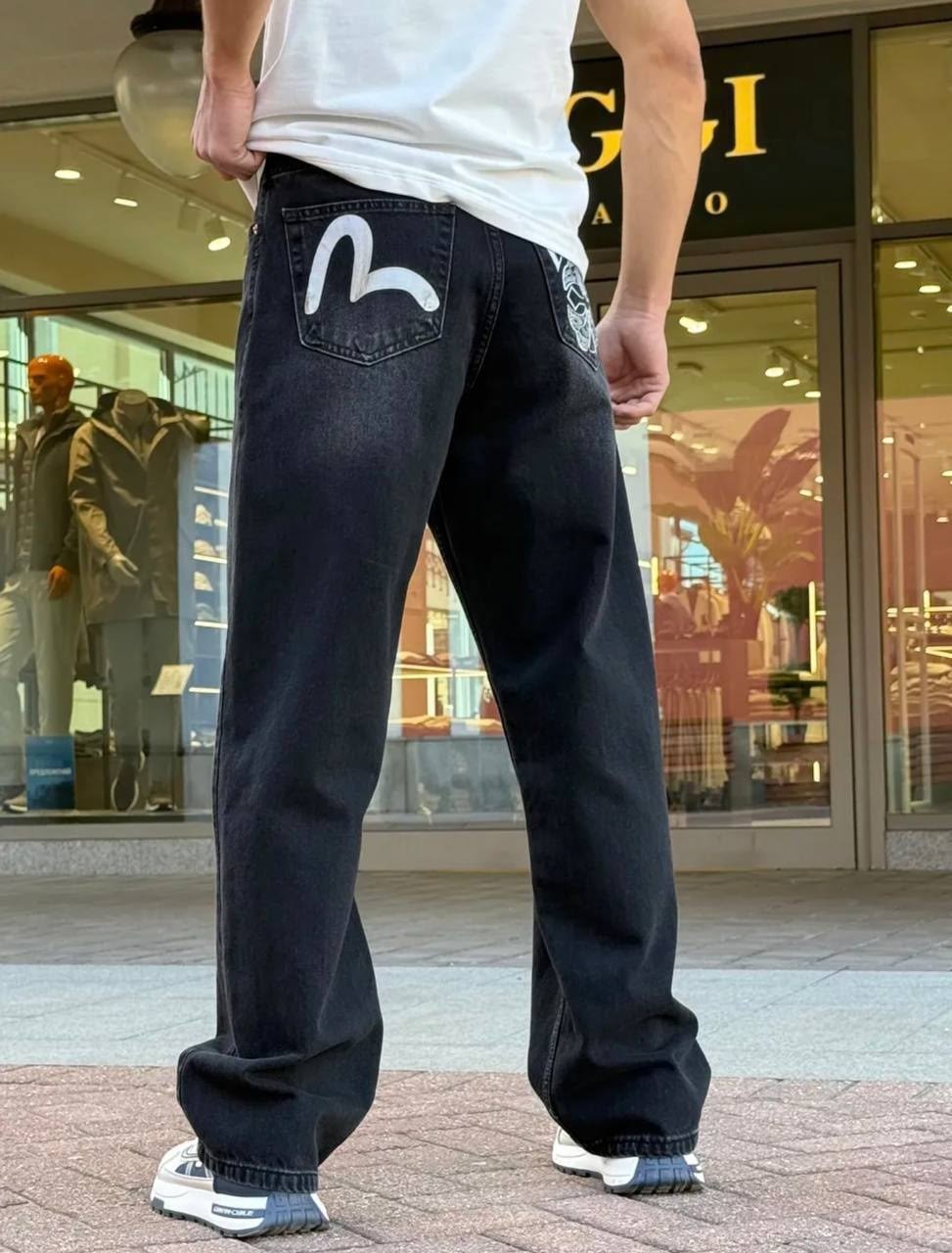 джинсы широкие evisu,джинсы широкие,мужские джинсы,джинсы широкие stussy,брюки джинсы