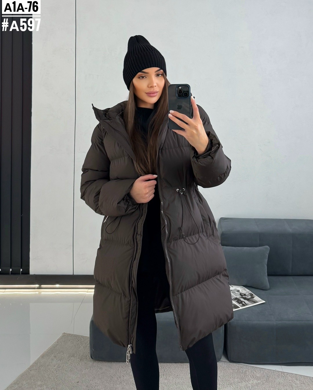 удлиненная куртка зимняя с капюшоном и воротником brusni4ka fashion 244312489,удлиненная куртка,женская зимняя куртка,пуховик женский,куртка демисезонная