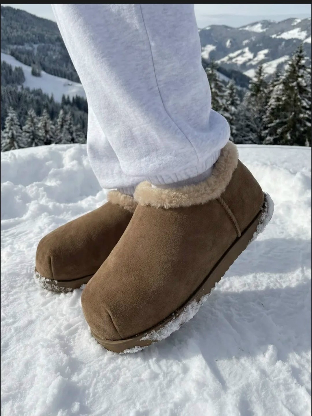 женские сабо на платформе ugg disquette slipper chestnut,женские угги,домашние тапочки,угги короткие,ugg slippers