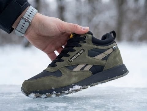 зимние кроссовки reebok classic leather high,кроссовки reebok classic leather 'black army green',зимние кроссовки reebok,reebok classic leather utility,ботинки reebok хаки