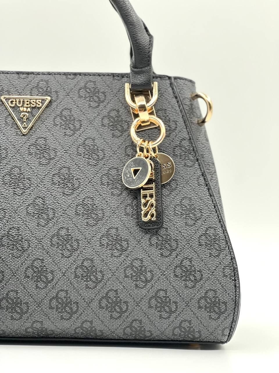 женская сумка guess,сумка guess,сумка женская guess hwbg8377060 темно-серая,сумка-тоут guess erica 2 серый,стильная сумка