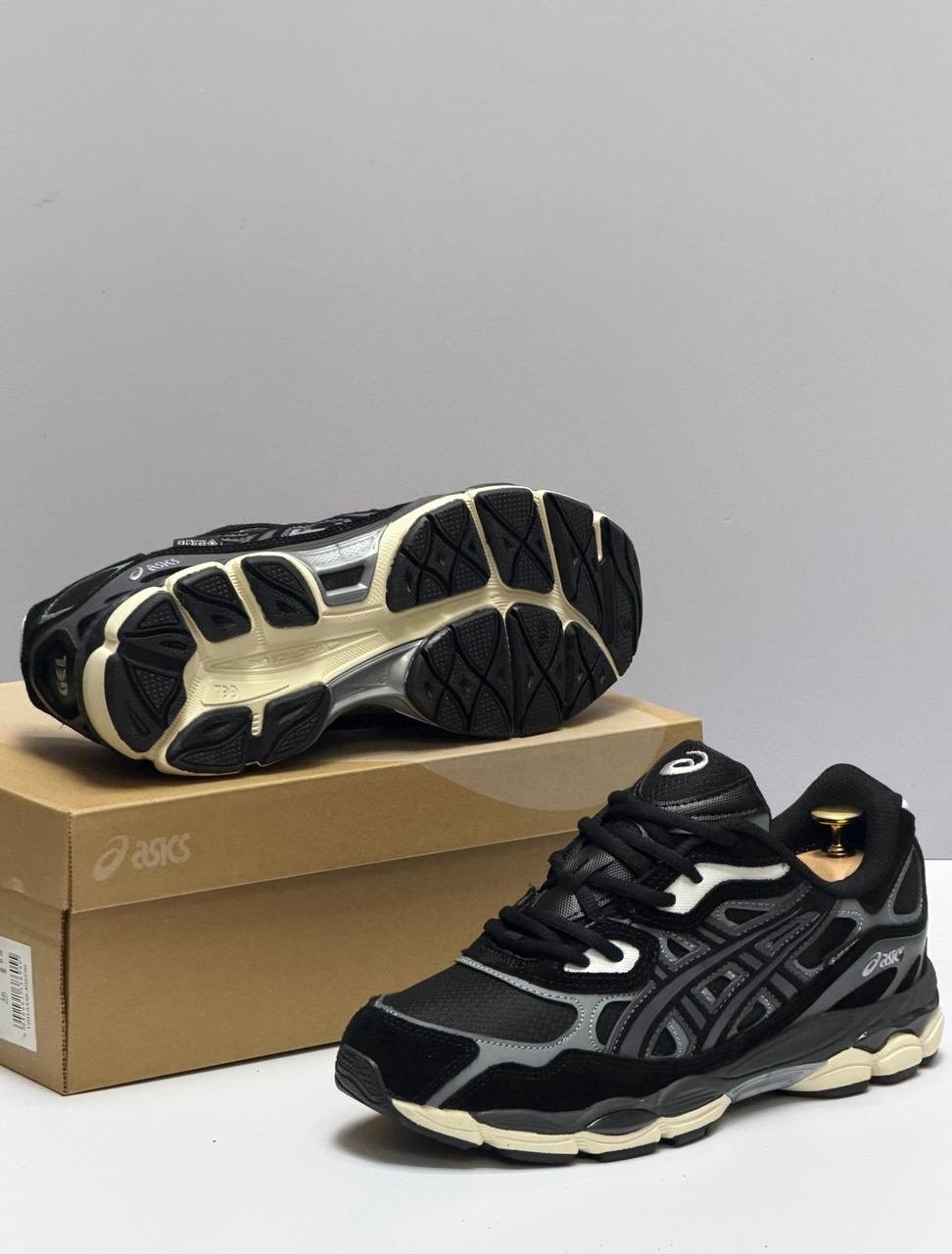 кроссовки asics gel-nyc,кроссовки asics gel,спортивные кроссовки asics gel nyc asics цвет серый черный,кроссовки asics,мужские кроссовки asics
