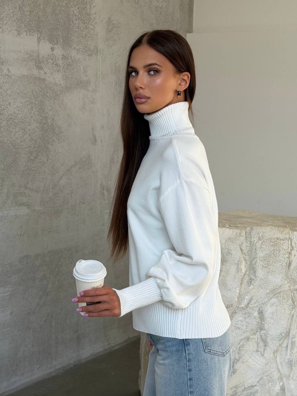 свитер вязаный оверсайз с горлом кк fashion,свитер женский оверсайз с горлом вязаный арт. 11994496,свитер женский оверсайз с горлом,свитер вязаный оверсайз с горлом объемный,свитер белый оверсайз