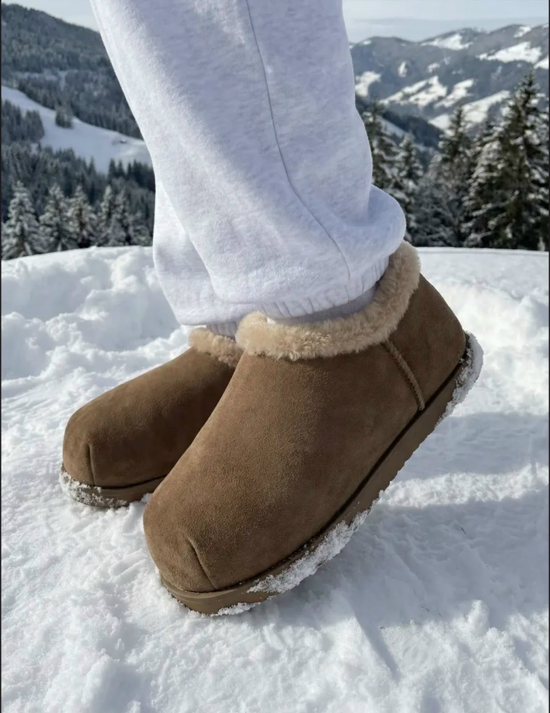 женские сабо на платформе ugg disquette slipper chestnut,женские угги,домашние тапочки,угги короткие,ugg slippers
