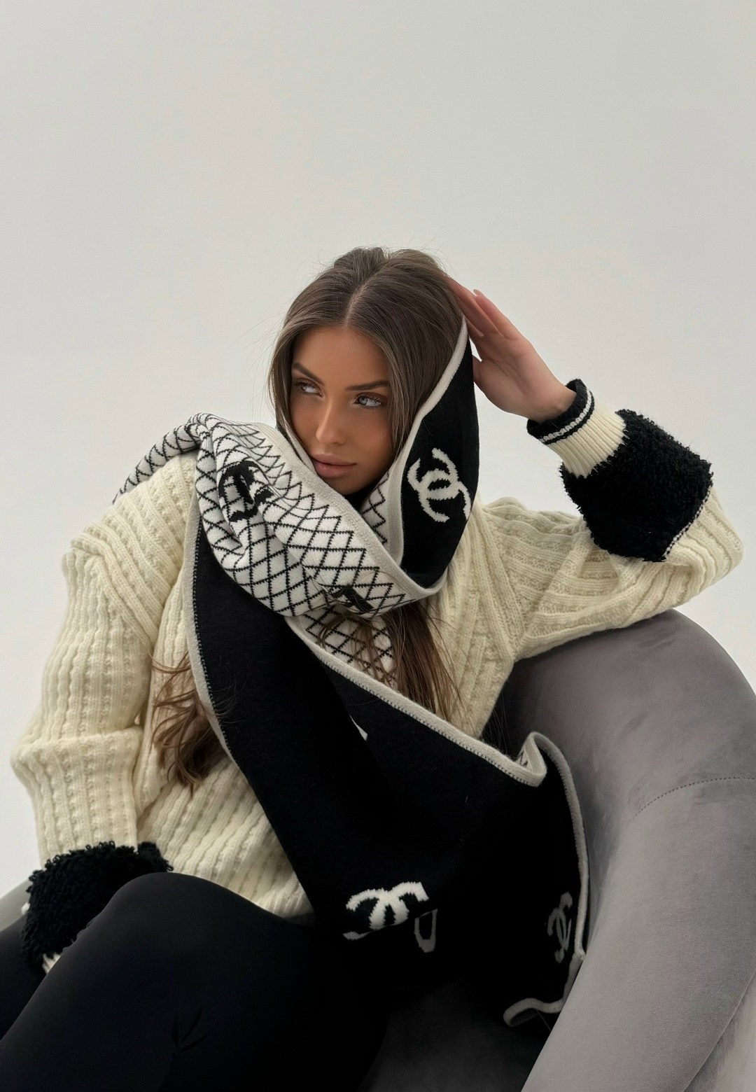 шарф chanel,зимний кашемировый шарф chanel 544756330,универсальный вязаный кашемировый шарф chanel,зимний кашемировый шарф chanel,кашемир в стиле chanel 2026 зимний шарф