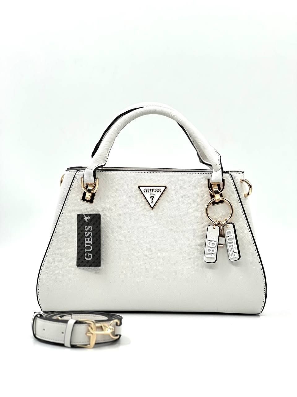 женская сумка guess,сумка guess,сумка guess белая,guess сумка тоут,сумка с ручками guess meridian girlfriend satchel hwbg8778060 бледно-серый