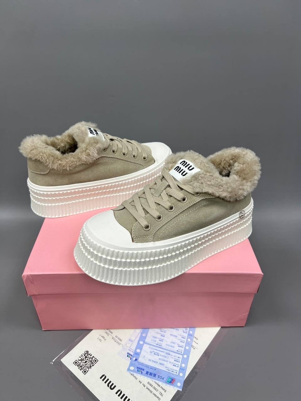 высокие тёплые женские кеды miu miu,,кеды женские с мехом,кеды меховые женские,кроссовки miu miu женские