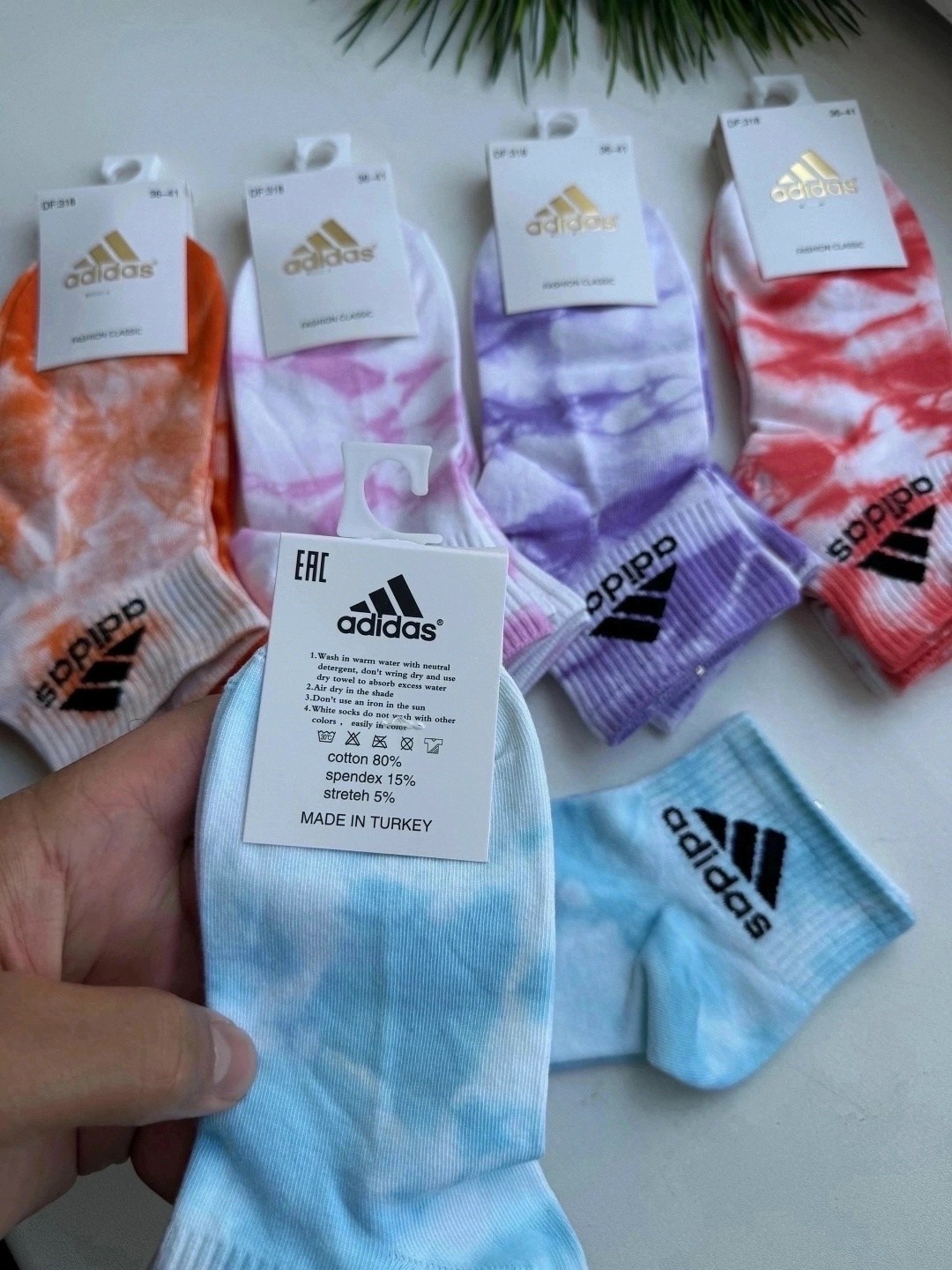 adidas tie dye,носки адидас,женские носки,носки набор спортивные,комплект носки женские