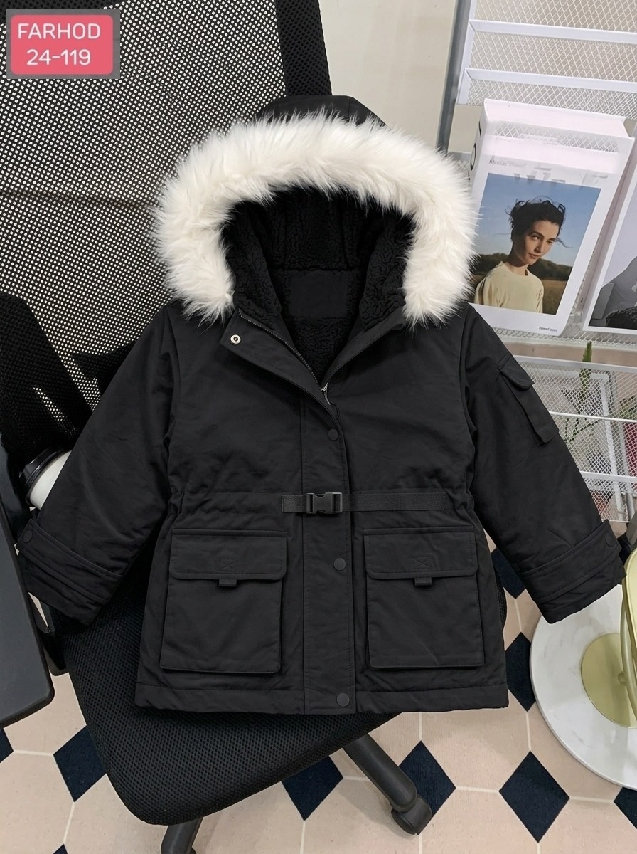 зимняя куртка,куртка парка зимняя удлиненная подростковая lmdy 275153732,куртка зимняя женская,куртка с мехом на капюшоне,куртка женская зима