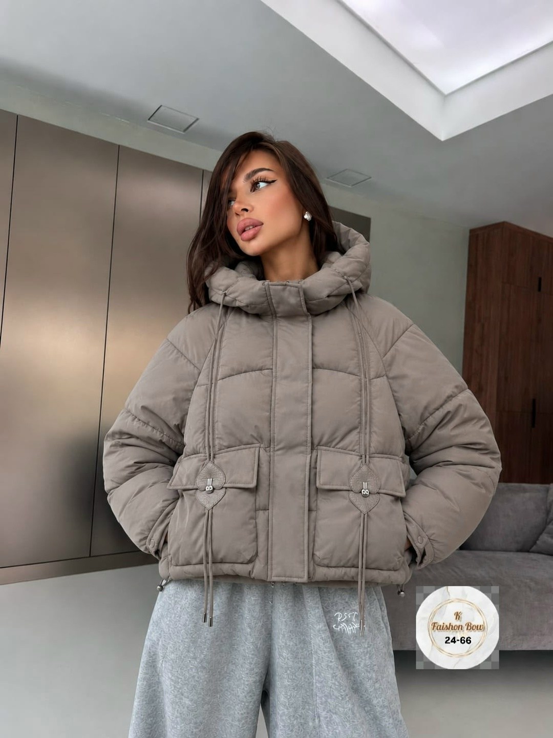 куртка женская,демисезонная короткая куртка оверсайз с капюшоном eveli clothing,куртка женская бежевая,куртка,куртка женская люкс
