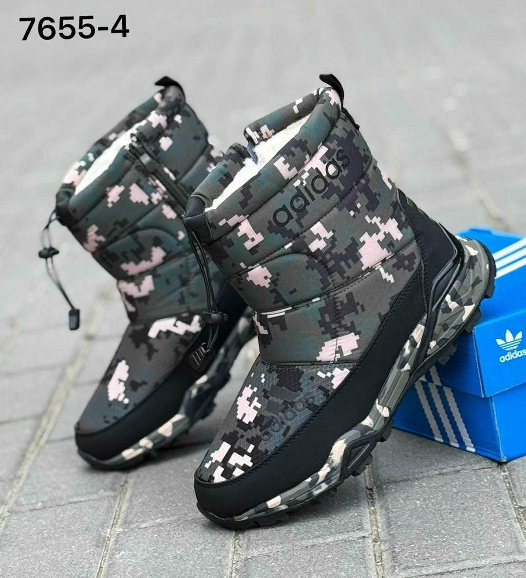 дутики adidas,,зимние сапоги,мужские дутики 2303-2 камуфляж,зимние дутики