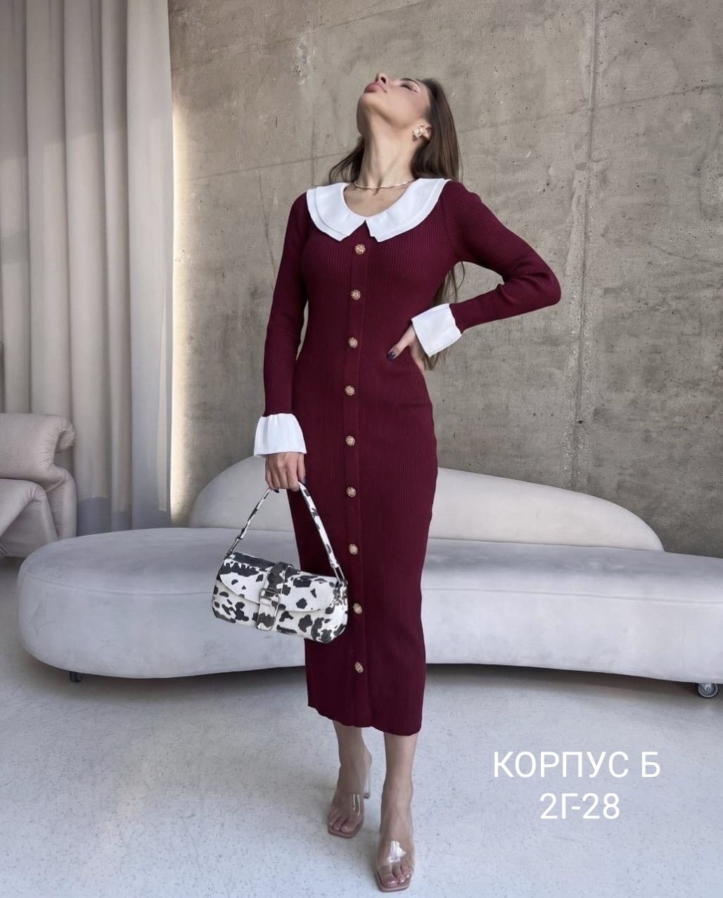 платье женское,трикотажное платье с воротником,платье,вязаные платья,трикотажное платье