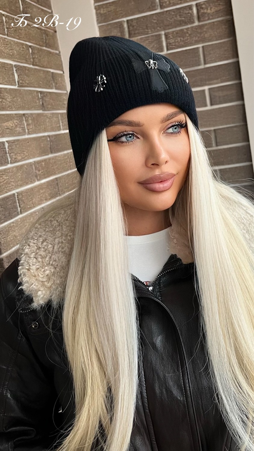 шапка женская,шапка бини с подворотом в стразах a&t fashion,шапка бини в стразах,шапка original,шапка с двойной