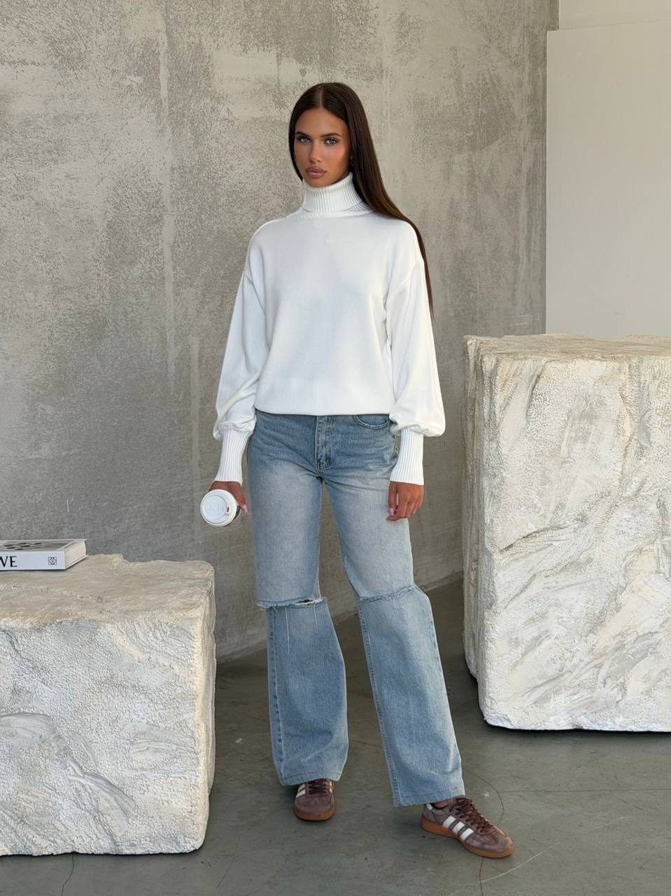 свитер вязаный оверсайз с горлом кк fashion,свитер женский оверсайз с горлом вязаный арт. 11994496,свитер женский оверсайз с горлом,свитер вязаный оверсайз с горлом объемный,свитер белый оверсайз