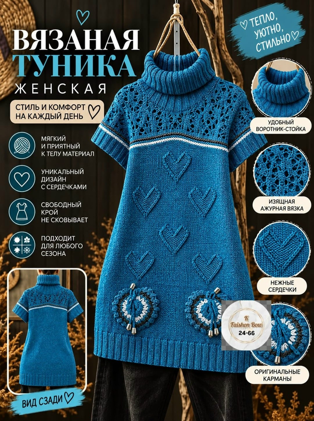 вязаные туники,вязаное теплое платье,теплая туника,платье спицами,платье спицами для девочки