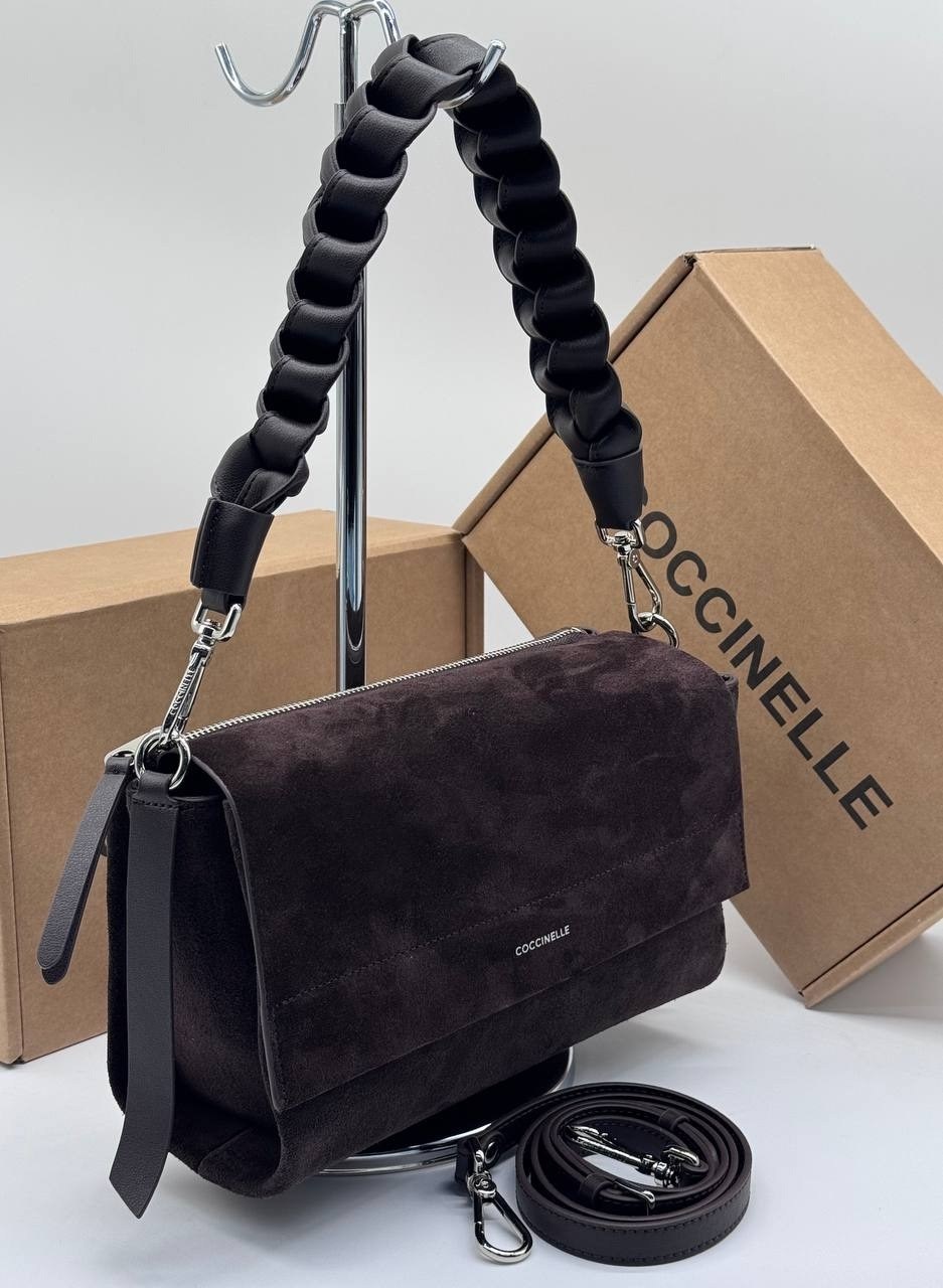 замшевая сумка хобо boheme suede bimaterial coccinelle,сумка coccinelle,женский coccinelle сумка boheme suede bimaterial из натуральной замши (цвет коричневый),сумка boheme suede bimaterial из натурал