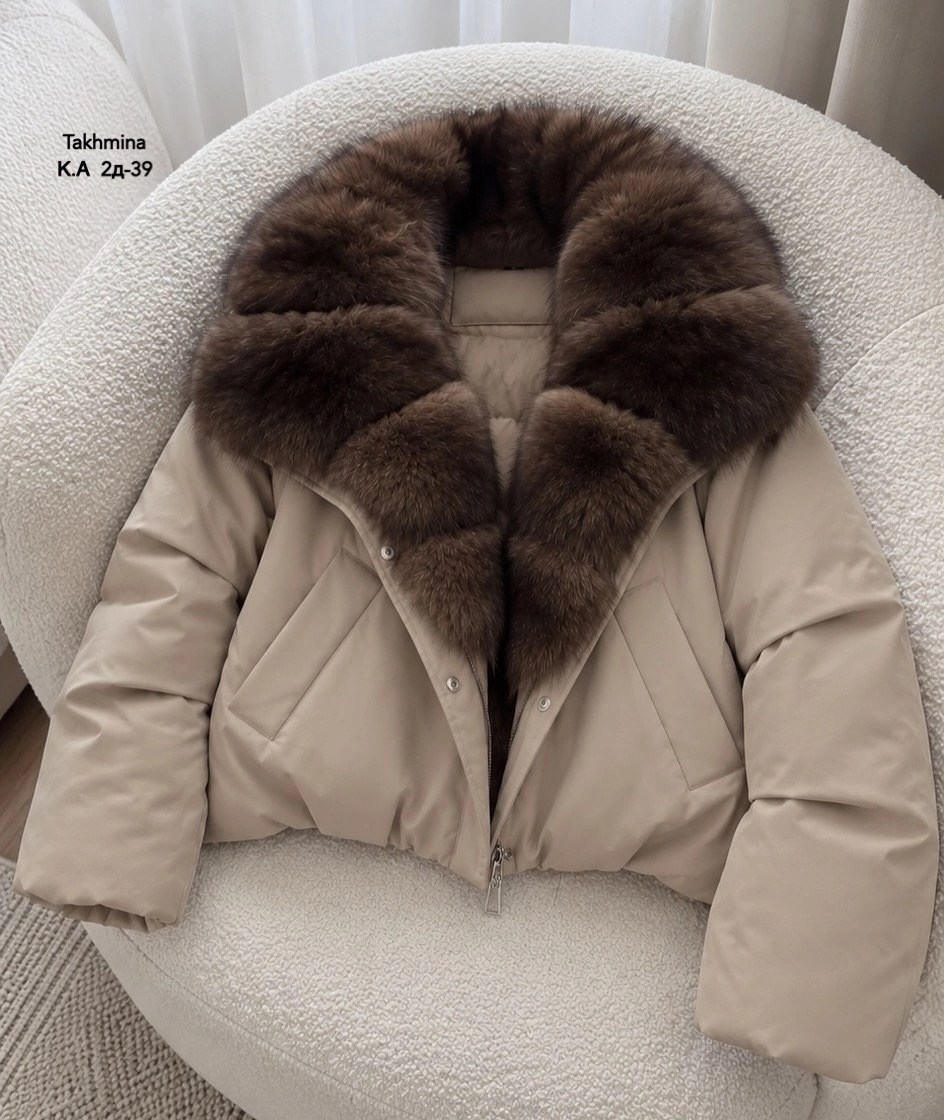 куртка - пуховик с мехом песца city furs,пуховик короткий,куртка с мехом,куртка женская с мехом,стильная куртка