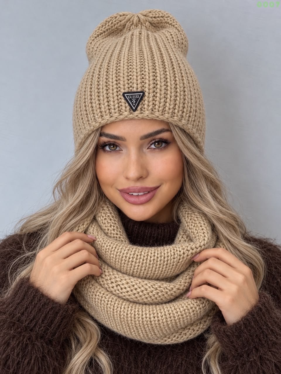 шапка со снудом комплект,шапка зимняя с хомутом комплект g&c shop,шапка зимняя с хомутом комплект,шапка зимняя со снудом двойной флис guess,шапка женская guess