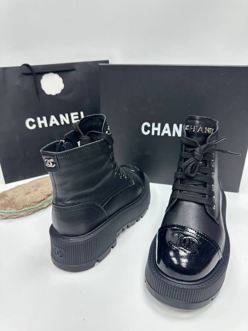 ботинки chanel,ботинки женские chanel,,chanel boots,chanel женские кожаные ботинки с мехом premium