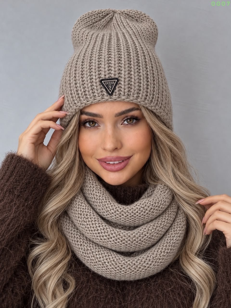 шапка со снудом комплект,шапка зимняя с хомутом комплект g&c shop,шапка зимняя с хомутом комплект,шапка зимняя со снудом двойной флис guess,шапка женская guess