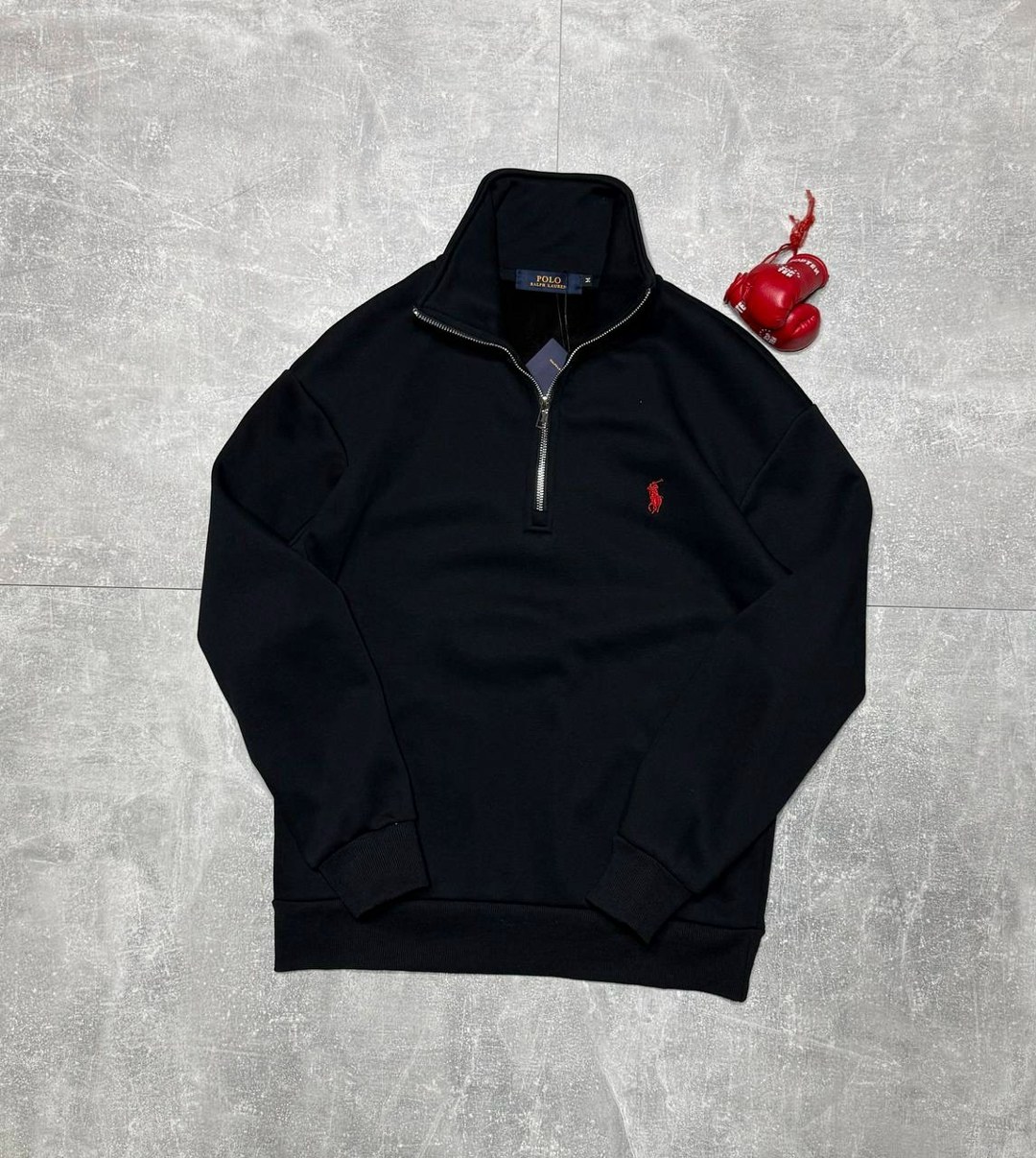 джемпер polo ralph lauren,кофта полузамок polo ralph lauren "black",кофта на замке,мужская кофта,кофта толстовка