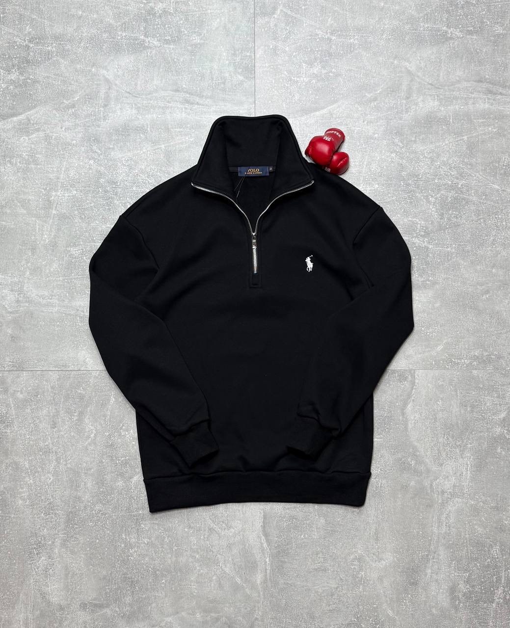 джемпер polo ralph lauren,кофта полузамок polo ralph lauren "black",кофта на замке,мужская кофта,кофта толстовка