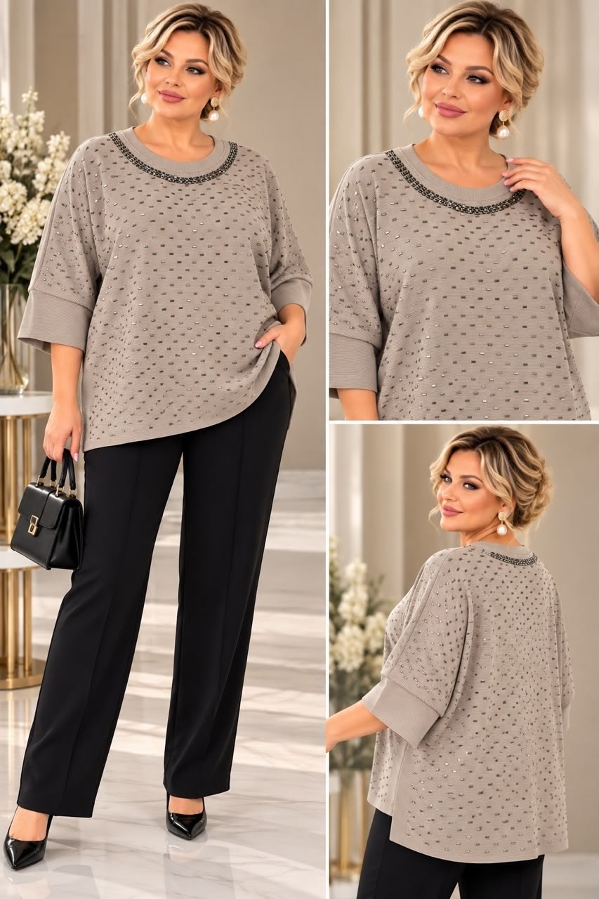 блуза женская lt collection иден черная 54 ru,джемпер для женщин,брючный комплект,туника нарядная,блузка люрекс