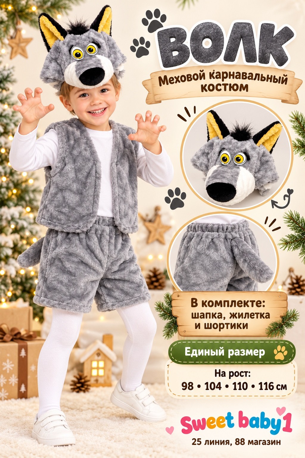 костюм карнавальный новогодний trend волк,детский карнавальный костюм волк evdakoff,новогодний карнавальный костюм серый волк,карнавальный костюм волк фомка 4001 к-18,карнавальный костюм волка