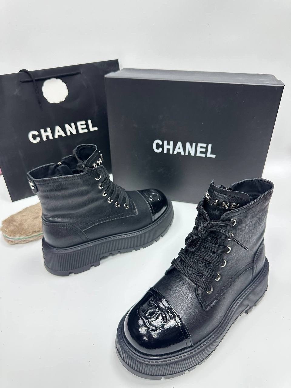 ботинки chanel,ботинки женские chanel,,chanel boots,chanel женские кожаные ботинки с мехом premium