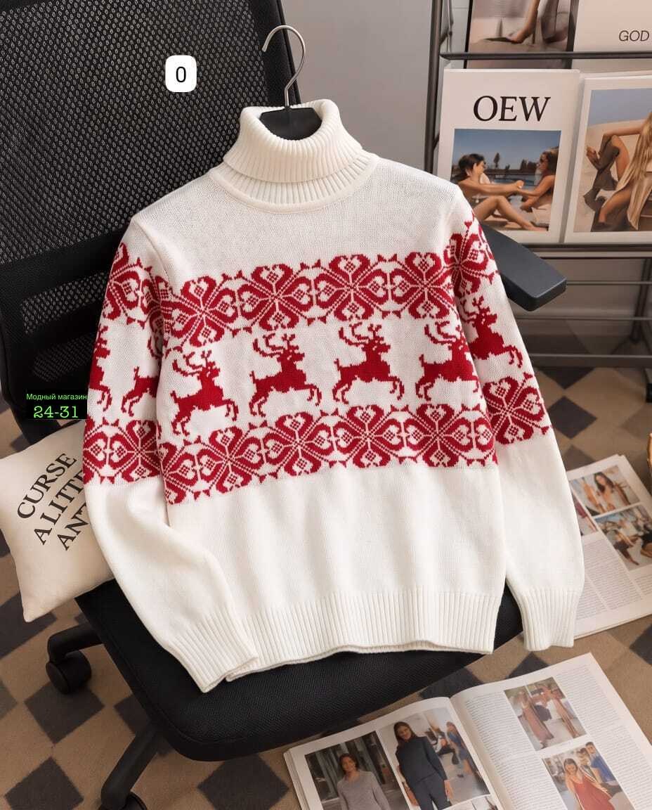свитер женский с оленями,свитер новогодний с оленями win&wool,женский свитер,свитер новогодний,свитер с оленями
