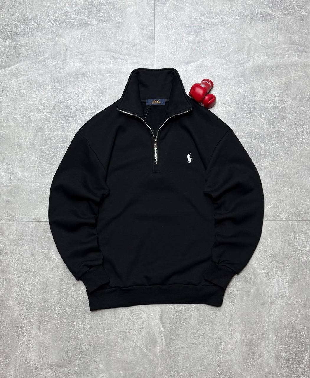 джемпер polo ralph lauren,кофта полузамок polo ralph lauren "black",кофта на замке,мужская кофта,кофта толстовка