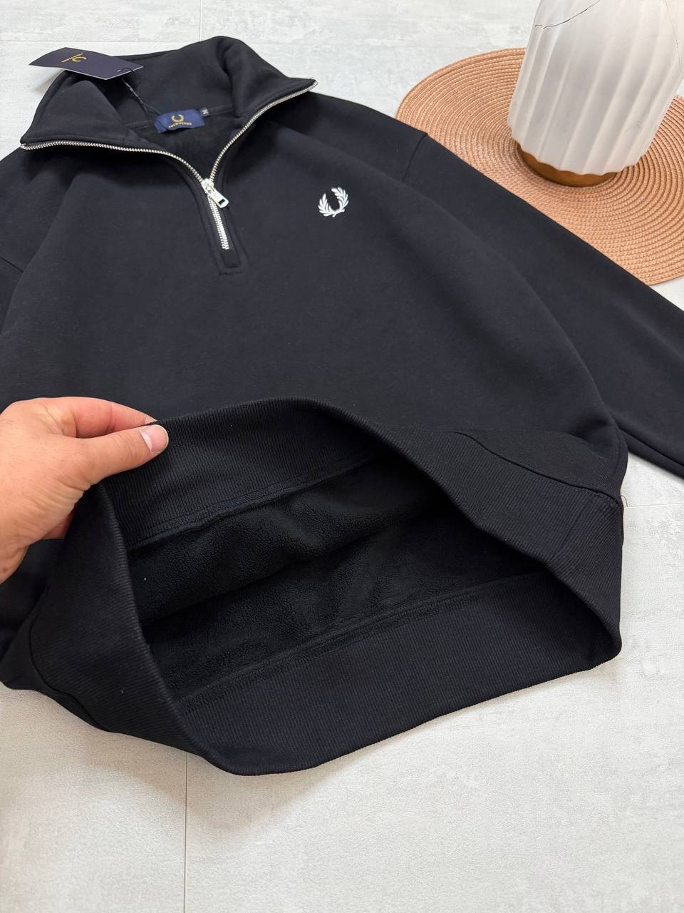 свитшот полузамок fred perry на флисе,свитшот на молнии кофта полузамок old money,мужская кофта,кофта толстовка,кофта fred perry