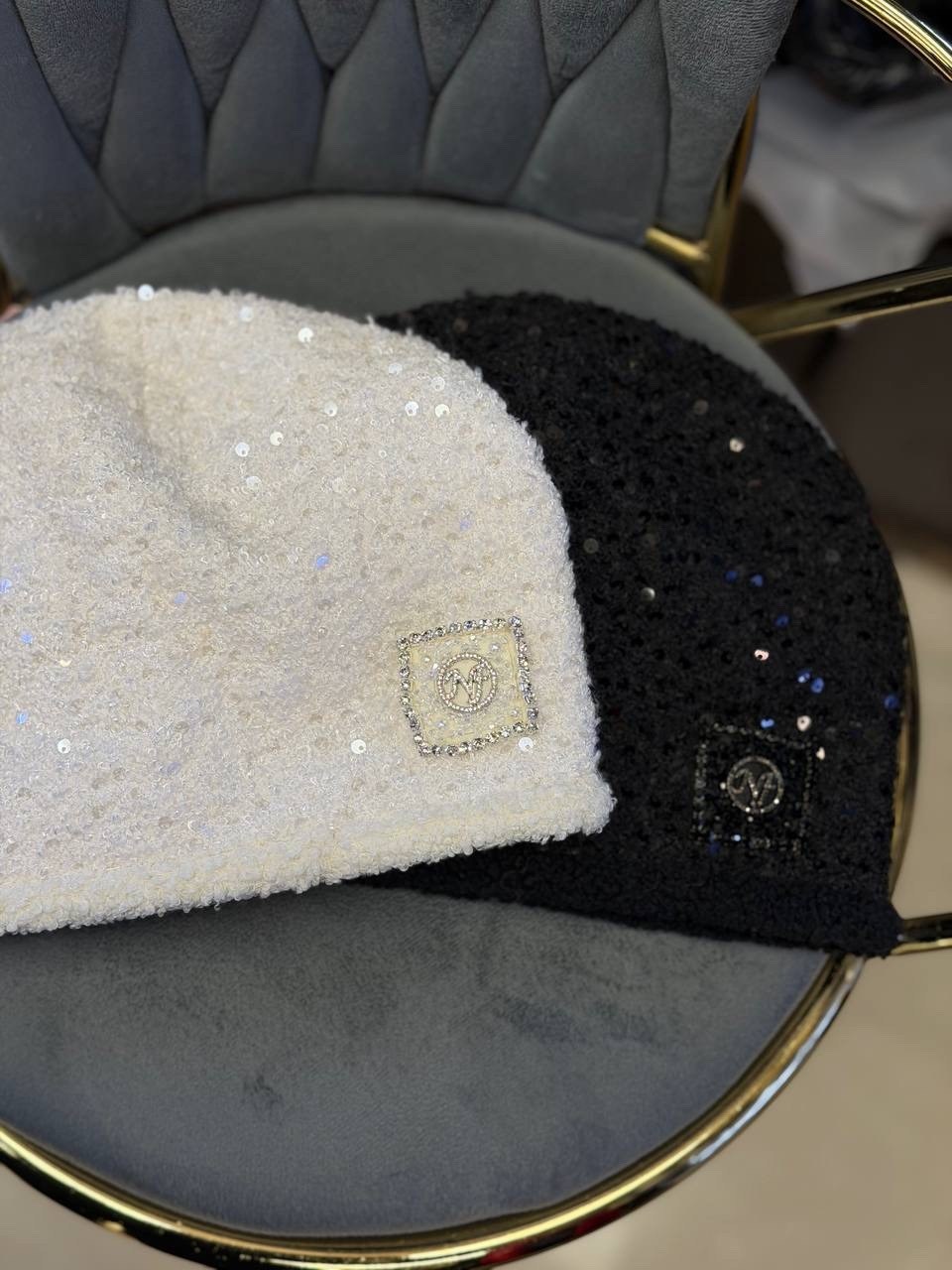 шапка вязаная со стразами и с затяжкой haianh fashion,меховая шапка,зимние шапки,шапка женская,шапка из ангора с люрексом aikow&i
