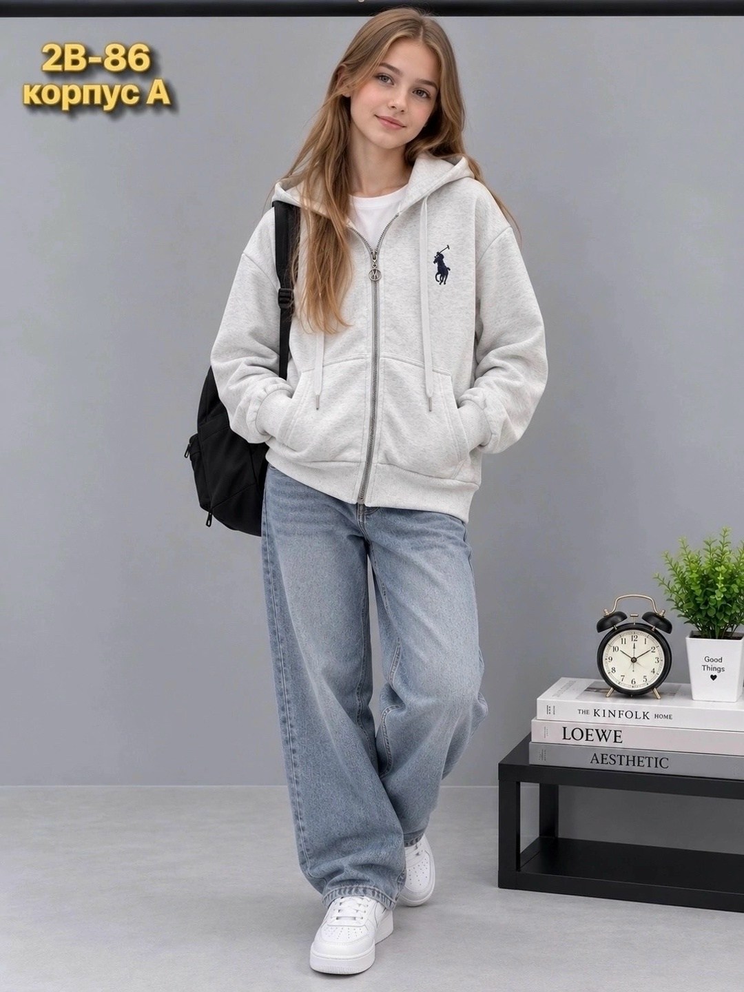 толстовка хлопкового трикотажа для мальчиков с логотипом и молнией polo ralph lauren, серый,кофта толстовка,детская кофта,толстовка,толстовка для мальчика