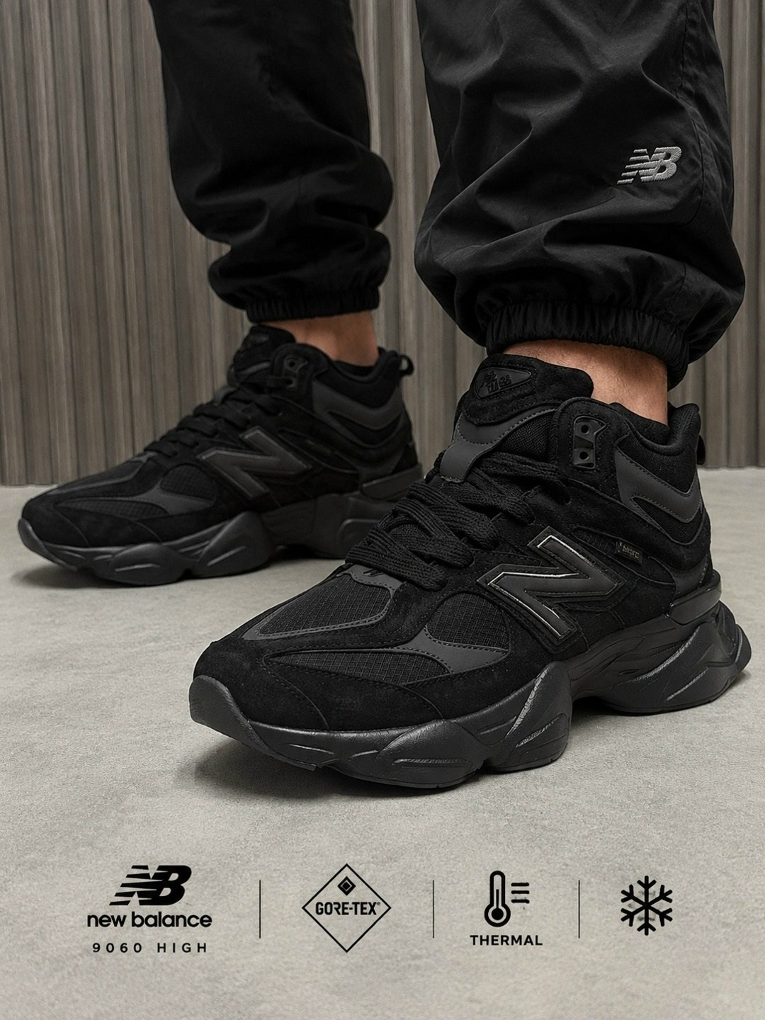 кроссовки new balance 9060,зимние кроссовки new balance 9060 high,new balance 9060 зимние,кроссовки new balance,кроссовки new balance 9060 unisex со шнурками черный
