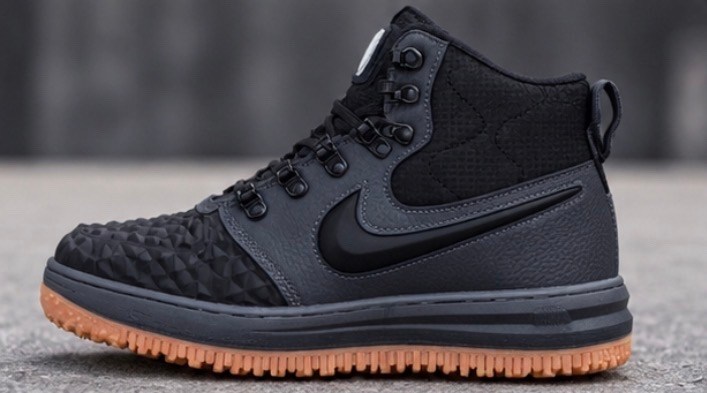 кроссовки nike lunar force 1 duckboot,nike lunar force 1 duckboot,nike air force 1 lunar duckboot,nike air force 1 lunar duckboot black grey с мехом,зимние кроссовки nike lunar force 1 duckboot grey с