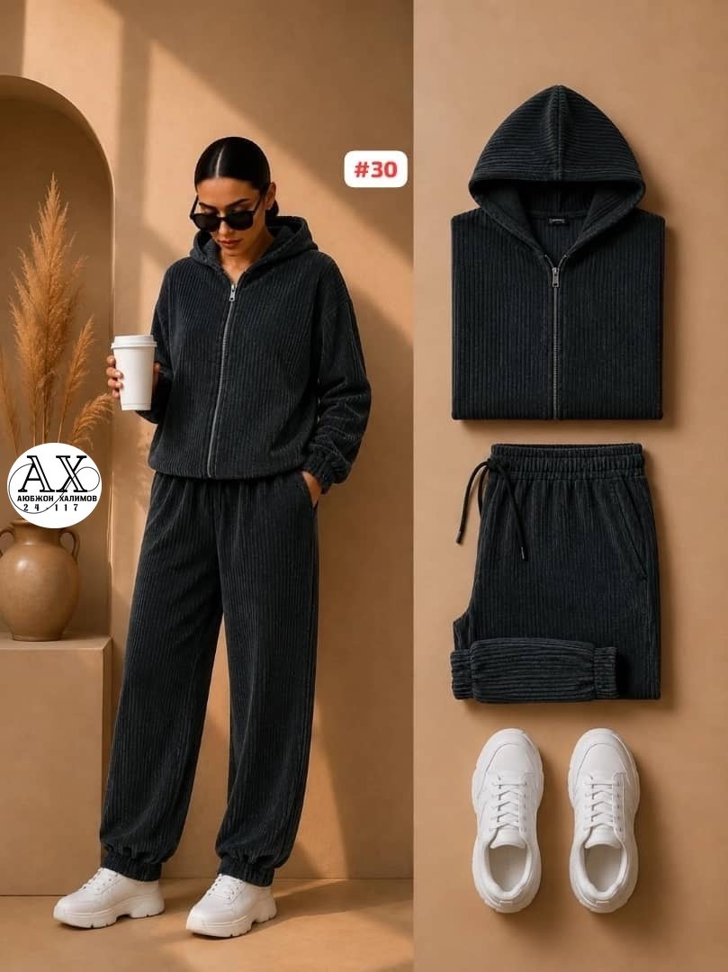 спортивный костюм женский велюровый с брюками zolinelli 65588488,cпортивный костюм велюровый,велюровые костюмы,костюм двойка вельвет,костюм из велюра